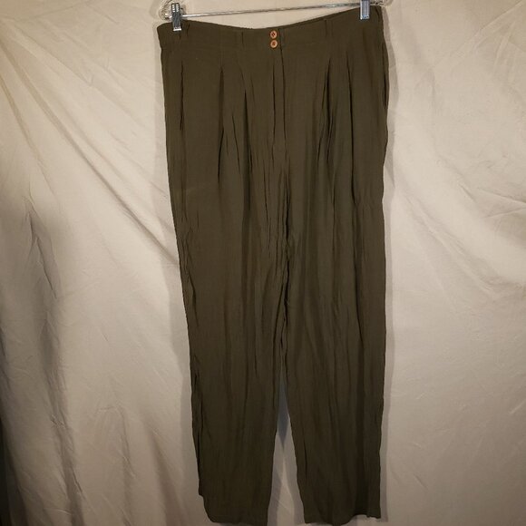 Express Olive Green Rayon Pants Size M/2 - Picture 1 of 5